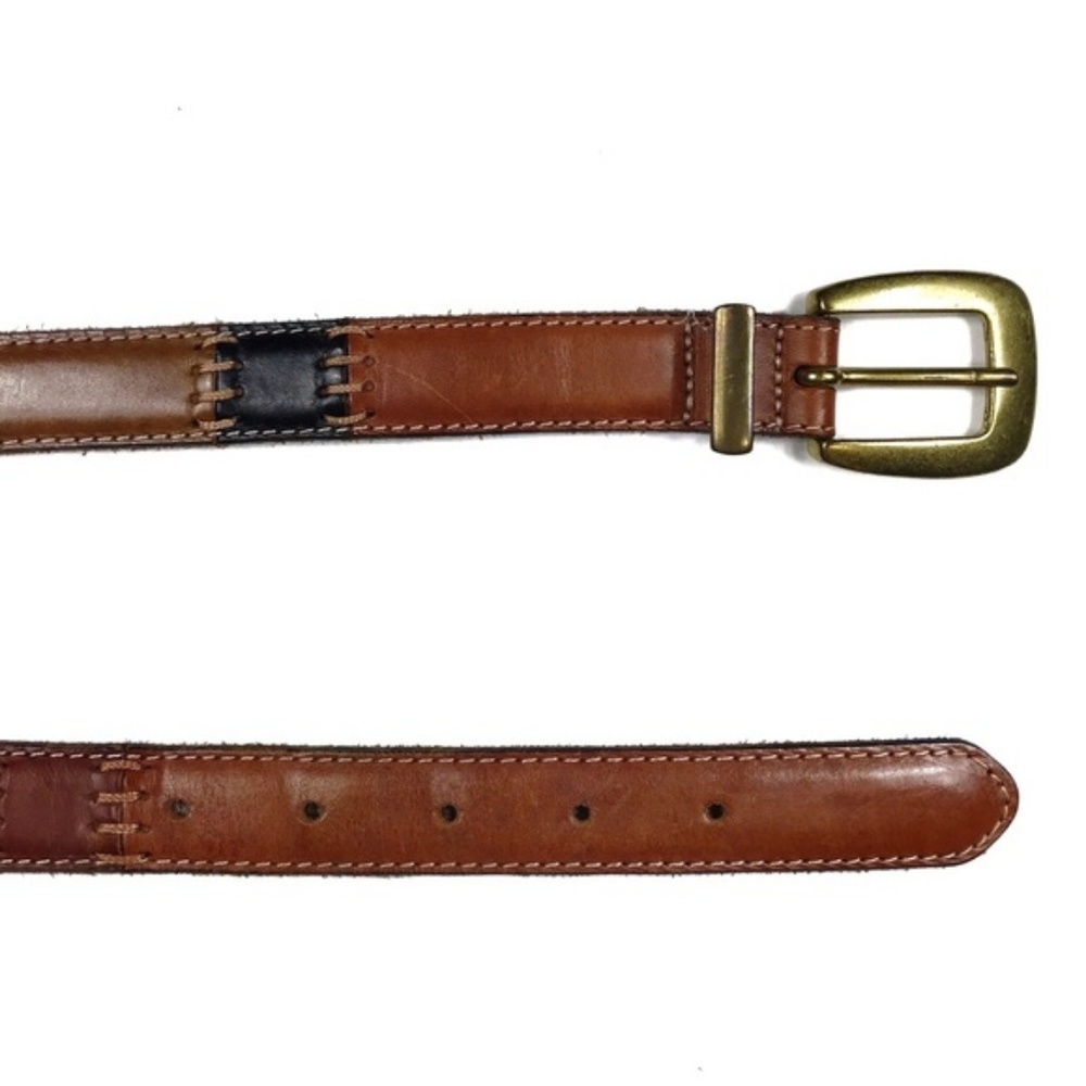Fossil Tan Multi Color Patchwork Leather Belt - image 4